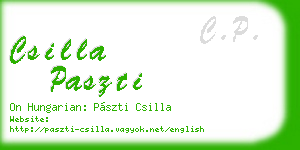 csilla paszti business card