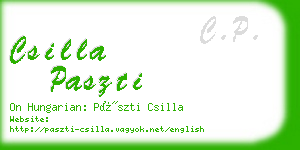 csilla paszti business card